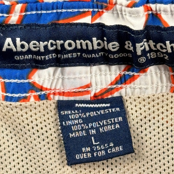 Abercrombie & Fitch Mens Blue Floral Cargo Board Shorts Size L Swim Vintage - Picture 5 of 14